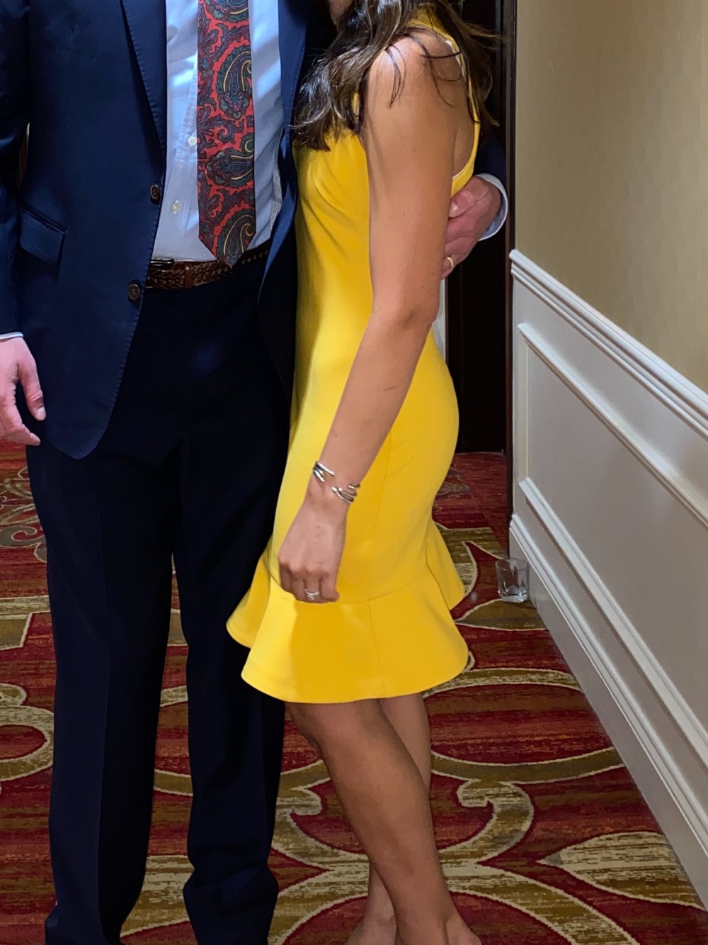 Likely Bright Yellow Sleeveless Ruffle-Hem Mini Dress